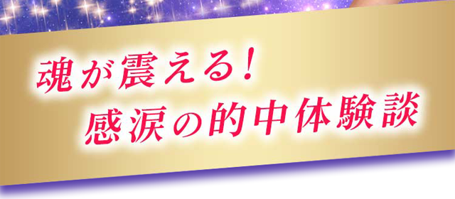 魂が震える！ 感涙の的中体験談